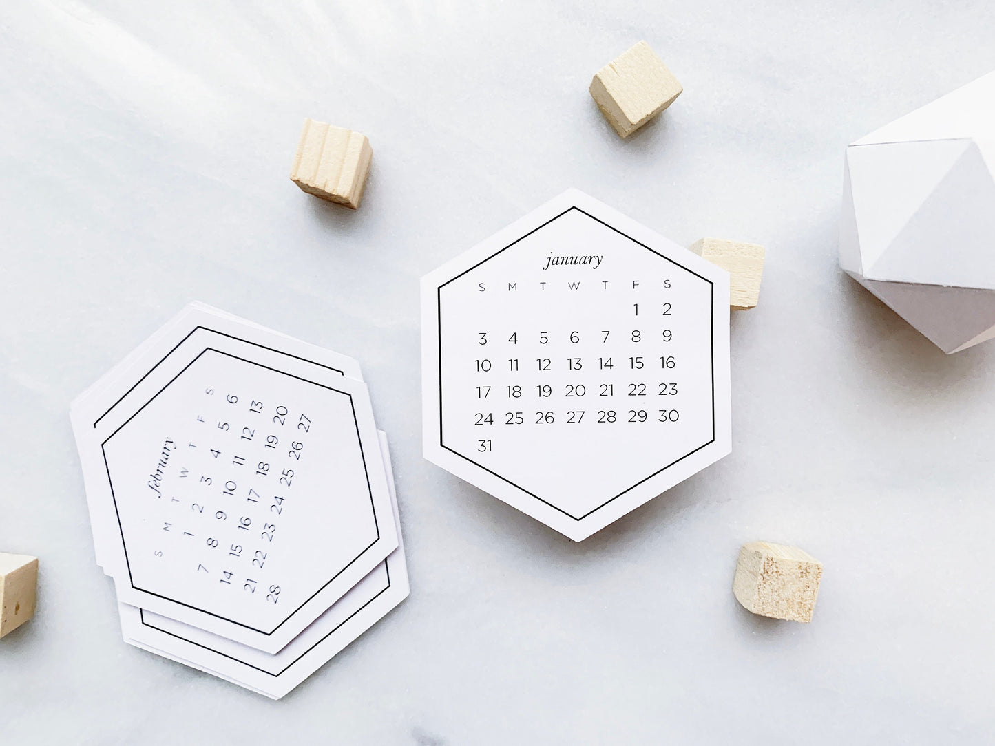 Hexagon Calendar Stickers