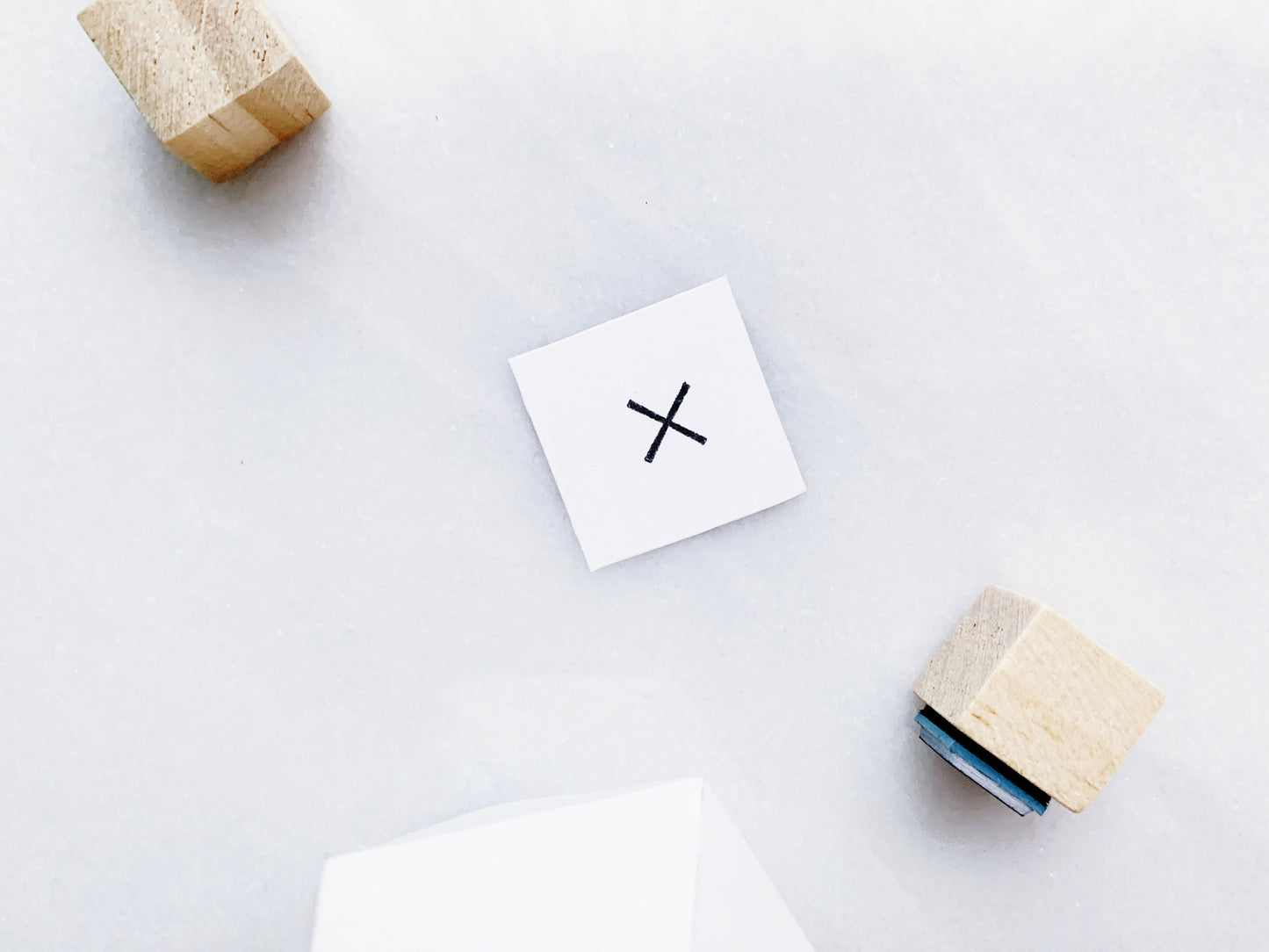 Cross X and Square Rubber Stamp Set