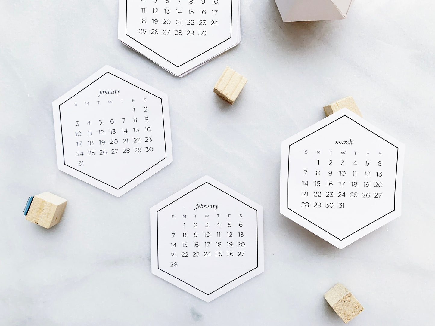 Hexagon Calendar Stickers