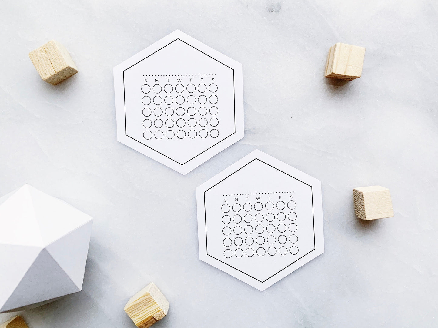 Hexagon Habit Tracker Sticker Set of 6