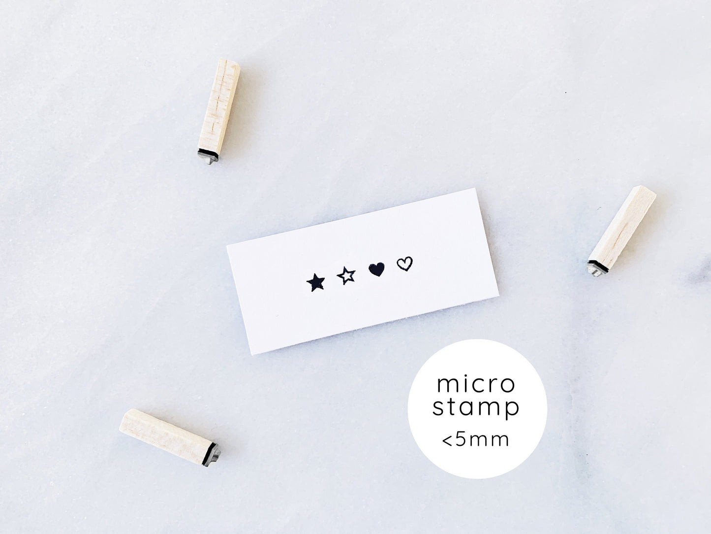 Micro Tiny Hearts and Stars Rubber Stamp Set