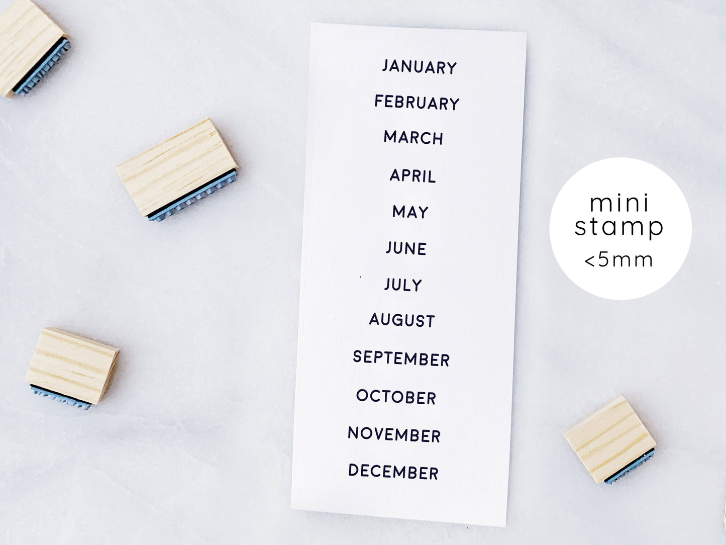 Calendar Months Rubber Stamp Set