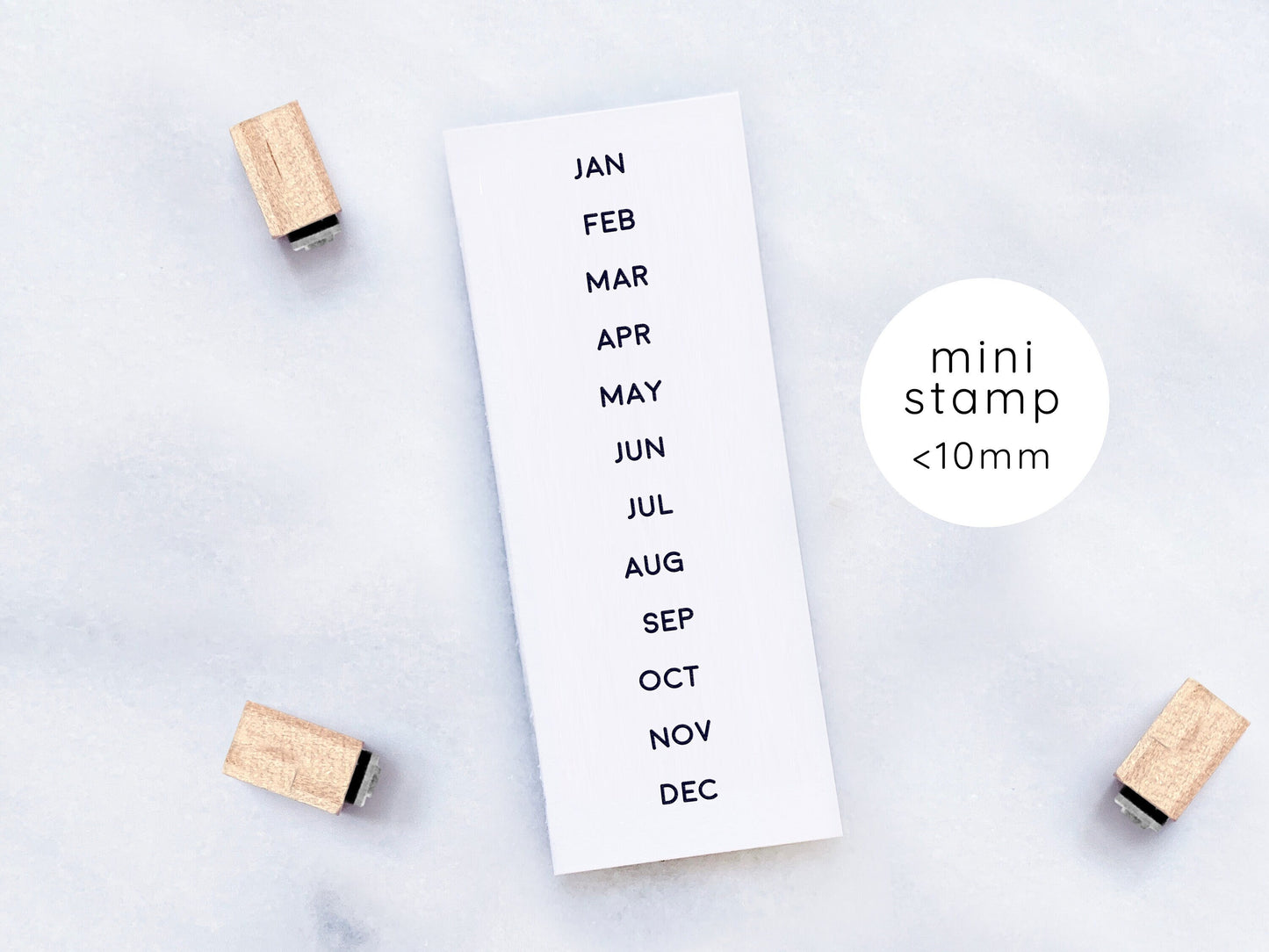 Abbreviated Calendar Months Rubber Stamp Set